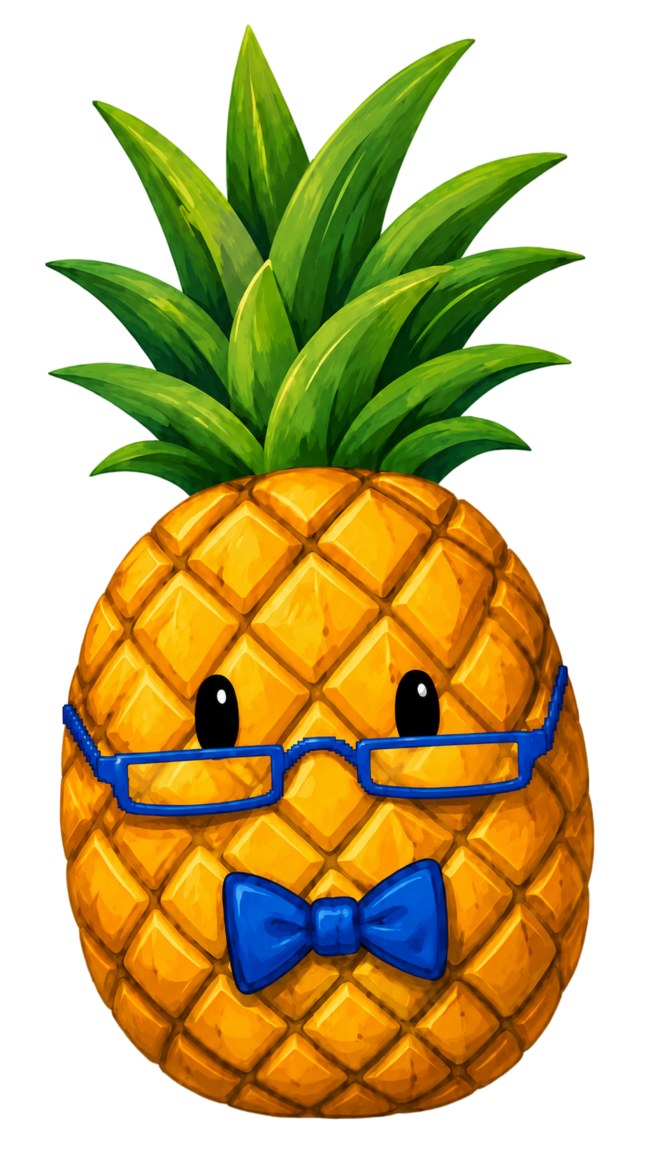 Nerdy pineapple with glasses and bow tie